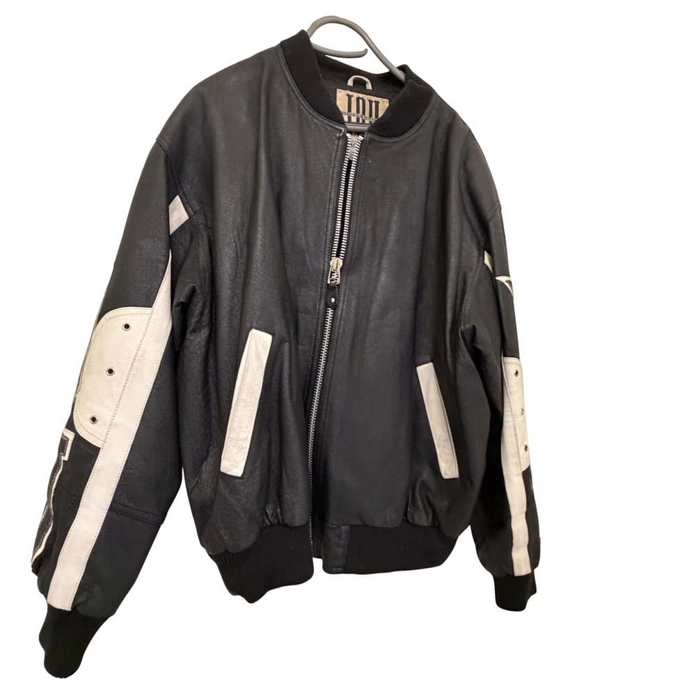 Vintage T.O.U. Collection Leather Bomber XL Jacket Mens L Graphic Streetwear